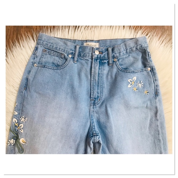 Madewell The Perfect Vintage Jeans Embroidered Light Wash Hi Rise Size 28 - Picture 6 of 16